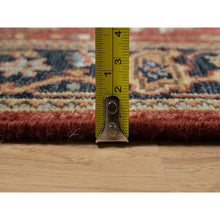 Load image into Gallery viewer, 2&#39;8&quot;x10&#39; Chili Red, Densely Woven, Hand Spun New Zealand Wool, Heriz Revival with Medallion Design, Hand Knotted, Runner, Oriental Rug FWR547458