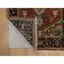 Load image into Gallery viewer, 2&#39;8&quot;x8&#39; Auburn Red, Heriz Revival With Medallion Design, Hand Spun New Zealand Wool, Densely Woven, Hand Knotted, Runner, Oriental Rug FWR547464