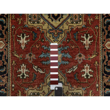 Load image into Gallery viewer, 2&#39;8&quot;x8&#39; Auburn Red, Heriz Revival With Medallion Design, Hand Spun New Zealand Wool, Densely Woven, Hand Knotted, Runner, Oriental Rug FWR547464