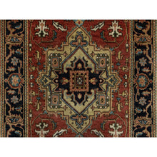 Load image into Gallery viewer, 2&#39;8&quot;x8&#39; Auburn Red, Heriz Revival With Medallion Design, Hand Spun New Zealand Wool, Densely Woven, Hand Knotted, Runner, Oriental Rug FWR547464