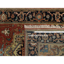 Load image into Gallery viewer, 2&#39;8&quot;x8&#39; Auburn Red, Heriz Revival With Medallion Design, Hand Spun New Zealand Wool, Densely Woven, Hand Knotted, Runner, Oriental Rug FWR547464