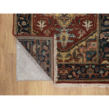 Load image into Gallery viewer, 2&#39;7&quot;x8&#39; Ruby Red, Denser Weave, Heriz Revival With Medallion Design, Hand Spun New Zealand Wool, Hand Knotted, Runner, Oriental Rug FWR547470