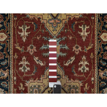 Load image into Gallery viewer, 2&#39;7&quot;x8&#39; Ruby Red, Denser Weave, Heriz Revival With Medallion Design, Hand Spun New Zealand Wool, Hand Knotted, Runner, Oriental Rug FWR547470