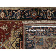 Load image into Gallery viewer, 2&#39;7&quot;x8&#39; Ruby Red, Denser Weave, Heriz Revival With Medallion Design, Hand Spun New Zealand Wool, Hand Knotted, Runner, Oriental Rug FWR547470