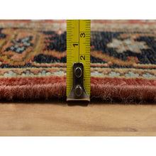 Load image into Gallery viewer, 2&#39;7&quot;x7&#39;10&quot; Scarlet Red, Hand Spun New Zealand Wool, Heriz Revival With Medallion Design, Densely Woven, Hand Knotted, Runner, Oriental Rug FWR547476