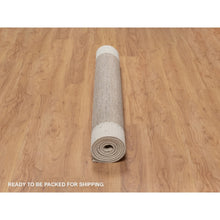 Load image into Gallery viewer, 5&#39;x8&#39; Chiffon White with Brown, Modern Striae Design, Lori Buft Gabbeh with Small Animal Figurines, Thick and Plush, Soft Pile, Organic Wool, Hand Knotted, Oriental Rug FWR547488