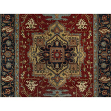 Load image into Gallery viewer, 4&#39;3&quot;x6&#39;2&quot; Barn Red, Heriz Revival With Medallion Design, Denser Weave, Hand Spun New Zealand Wool, Hand Knotted, Oriental Rug FWR547494