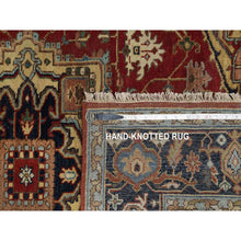 Load image into Gallery viewer, 4&#39;3&quot;x6&#39;2&quot; Barn Red, Heriz Revival With Medallion Design, Denser Weave, Hand Spun New Zealand Wool, Hand Knotted, Oriental Rug FWR547494