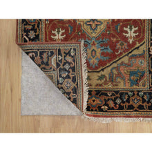 Load image into Gallery viewer, 2&#39;7&quot;x7&#39;10&quot; Barn Red, Densely Woven, Heriz Revival With Medallion Design, Hand Spun New Zealand Wool, Hand Knotted, Runner, Oriental Rug FWR547506