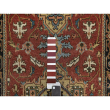 Load image into Gallery viewer, 2&#39;7&quot;x7&#39;10&quot; Barn Red, Densely Woven, Heriz Revival With Medallion Design, Hand Spun New Zealand Wool, Hand Knotted, Runner, Oriental Rug FWR547506