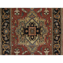 Load image into Gallery viewer, 2&#39;7&quot;x7&#39;10&quot; Barn Red, Densely Woven, Heriz Revival With Medallion Design, Hand Spun New Zealand Wool, Hand Knotted, Runner, Oriental Rug FWR547506