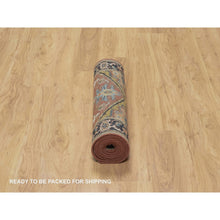 Load image into Gallery viewer, 2&#39;7&quot;x7&#39;10&quot; Barn Red, Densely Woven, Heriz Revival With Medallion Design, Hand Spun New Zealand Wool, Hand Knotted, Runner, Oriental Rug FWR547506