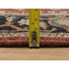 Load image into Gallery viewer, 2&#39;7&quot;x7&#39;10&quot; Barn Red, Densely Woven, Heriz Revival With Medallion Design, Hand Spun New Zealand Wool, Hand Knotted, Runner, Oriental Rug FWR547506