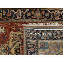 Load image into Gallery viewer, 2&#39;7&quot;x7&#39;10&quot; Barn Red, Densely Woven, Heriz Revival With Medallion Design, Hand Spun New Zealand Wool, Hand Knotted, Runner, Oriental Rug FWR547506
