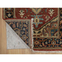 Load image into Gallery viewer, 2&#39;9&quot;x10&#39; Auburn Red, Heriz Revival with Medallion Design, Denser Weave, Hand Spun New Zealand Wool, Hand Knotted, Runner, Oriental Rug FWR547524