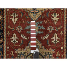 Load image into Gallery viewer, 2&#39;9&quot;x10&#39; Auburn Red, Heriz Revival with Medallion Design, Denser Weave, Hand Spun New Zealand Wool, Hand Knotted, Runner, Oriental Rug FWR547524