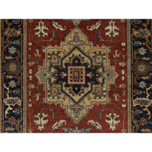 Load image into Gallery viewer, 2&#39;9&quot;x10&#39; Auburn Red, Heriz Revival with Medallion Design, Denser Weave, Hand Spun New Zealand Wool, Hand Knotted, Runner, Oriental Rug FWR547524