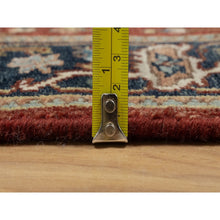 Load image into Gallery viewer, 2&#39;9&quot;x10&#39; Auburn Red, Heriz Revival with Medallion Design, Denser Weave, Hand Spun New Zealand Wool, Hand Knotted, Runner, Oriental Rug FWR547524