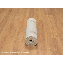 Load image into Gallery viewer, 2&#39;8&quot;x8&#39; Parchment White With Brown, Lush And Plush, Hand Knotted, Lori Buft Gabbeh With Small Animal Figurines, Modern Striae Design, Soft Pile, Pure Wool, Runner, Oriental Rug FWR547554