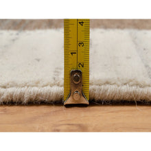 Load image into Gallery viewer, 2&#39;8&quot;x8&#39; Parchment White With Brown, Lush And Plush, Hand Knotted, Lori Buft Gabbeh With Small Animal Figurines, Modern Striae Design, Soft Pile, Pure Wool, Runner, Oriental Rug FWR547554