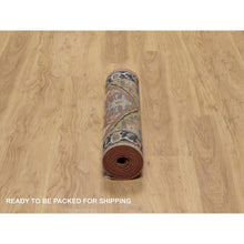 Load image into Gallery viewer, 2&#39;7&quot;x8&#39; Scarlet Red, Heriz Revival With Medallion Design, Densely Woven, Hand Spun New Zealand Wool, Hand Knotted, Runner, Oriental Rug FWR547578
