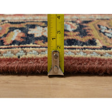 Load image into Gallery viewer, 2&#39;7&quot;x8&#39; Scarlet Red, Heriz Revival With Medallion Design, Densely Woven, Hand Spun New Zealand Wool, Hand Knotted, Runner, Oriental Rug FWR547578