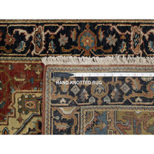 Load image into Gallery viewer, 2&#39;7&quot;x8&#39; Scarlet Red, Heriz Revival With Medallion Design, Densely Woven, Hand Spun New Zealand Wool, Hand Knotted, Runner, Oriental Rug FWR547578