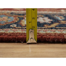 Load image into Gallery viewer, 2&#39;10&quot;x6&#39; Chili Red, Hand Spun New Zealand Wool, Heriz Revival With Medallion Design, Denser Weave, Hand Knotted, Runner, Oriental Rug FWR547584