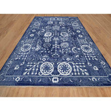 Load image into Gallery viewer, 11&#39;9&quot;x15&#39; Nova Blue With Ivory, Hand Knotted, Tone On Tone, Tabriz With All Over Leaf Motif, Wool And Silk, Oversized, Oriental Rug FWR547590