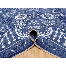 Load image into Gallery viewer, 11&#39;9&quot;x15&#39; Nova Blue With Ivory, Hand Knotted, Tone On Tone, Tabriz With All Over Leaf Motif, Wool And Silk, Oversized, Oriental Rug FWR547590