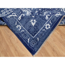 Load image into Gallery viewer, 11&#39;9&quot;x15&#39; Nova Blue With Ivory, Hand Knotted, Tone On Tone, Tabriz With All Over Leaf Motif, Wool And Silk, Oversized, Oriental Rug FWR547590