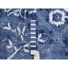 Load image into Gallery viewer, 11&#39;9&quot;x15&#39; Nova Blue With Ivory, Hand Knotted, Tone On Tone, Tabriz With All Over Leaf Motif, Wool And Silk, Oversized, Oriental Rug FWR547590