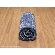 Load image into Gallery viewer, 11&#39;9&quot;x15&#39; Nova Blue With Ivory, Hand Knotted, Tone On Tone, Tabriz With All Over Leaf Motif, Wool And Silk, Oversized, Oriental Rug FWR547590