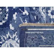 Load image into Gallery viewer, 11&#39;9&quot;x15&#39; Nova Blue With Ivory, Hand Knotted, Tone On Tone, Tabriz With All Over Leaf Motif, Wool And Silk, Oversized, Oriental Rug FWR547590