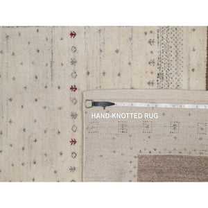 5'x7'2" Caviar Blue, Natural Dyes, All Wool, Antiqued Fine Heriz Re-Creation, Hand Knotted, All Over Vines Design, Denser Weave, Oriental Rug FWR546594
