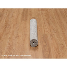 Load image into Gallery viewer, 3&#39;x5&#39;3&quot; Light Gray, Hand Knotted, Cut And Loop Pile, Modern Design, Hand Spun Undyed Natural Wool, Oriental Rug FWR547614
