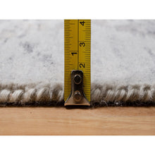 Load image into Gallery viewer, 3&#39;x5&#39;3&quot; Light Gray, Hand Knotted, Cut And Loop Pile, Modern Design, Hand Spun Undyed Natural Wool, Oriental Rug FWR547614