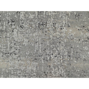 2'x3' Battleship Gray, Tone On Tone, Modern Design, Hand Spun Undyed Natural Wool, Hand Knotted, Mat, Oriental Rug FWR547626