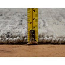 Load image into Gallery viewer, 2&#39;x3&#39; Battleship Gray, Tone On Tone, Modern Design, Hand Spun Undyed Natural Wool, Hand Knotted, Mat, Oriental Rug FWR547626