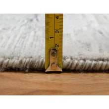 Load image into Gallery viewer, 2&#39;x3&#39; Pastel Gray, Cut And Loop Pile, Modern Design, Hand Spun Undyed Natural Wool, Hand Knotted, Mat, Oriental Rug FWR547632