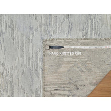 Load image into Gallery viewer, 2&#39;x3&#39; Cloud Gray, Hand Knotted, Cut And Loop Pile, Modern Design, Hand Spun Undyed Natural Wool, Mat, Oriental Rug FWR547650