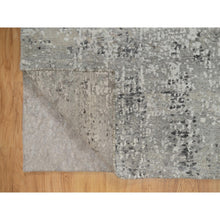 Load image into Gallery viewer, 2&#39;x3&#39; Fossil Gray, Hand Spun Undyed Natural Wool, Hand Knotted, Modern Design, Tone On Tone, Mat, Oriental Rug FWR547656