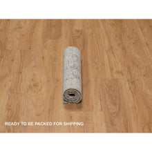 Load image into Gallery viewer, 2&#39;x3&#39; Battleship Gray, Modern Design, Hand Knotted, Tone On Tone, Hand Spun Undyed Natural Wool, Mat, Oriental Rug FWR547668