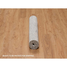Load image into Gallery viewer, 3&#39;x5&#39;1&quot; Cloud Gray, Modern Design, Hand Spun Undyed Natural Wool, Cut And Loop Pile, Hand Knotted, Oriental Rug FWR547680