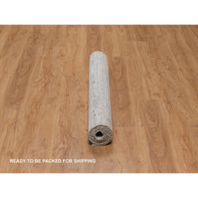 Load image into Gallery viewer, 4&#39;1&quot;x6&#39; Medium Gray, Hand Knotted, Modern Design, Hand Spun Undyed Natural Wool, Oriental Rug FWR547686