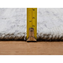 Load image into Gallery viewer, 4&#39;1&quot;x6&#39; Medium Gray, Hand Knotted, Modern Design, Hand Spun Undyed Natural Wool, Oriental Rug FWR547686