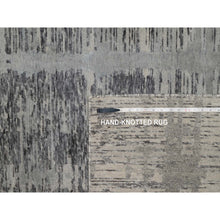 Load image into Gallery viewer, 8&#39;1&quot;x10&#39; Olive Green, Hand Loomed, Plain Modern Striae Design, Tone on Tone, Soft to the Touch, Pure Wool, Oriental Rug FWR547164
