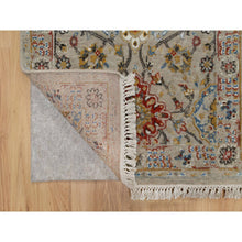 Load image into Gallery viewer, 2&#39;6&quot;x11&#39;10&quot; Desert Sand Brown, The Sunset Rosettes With Soft Colors, Hand Knotted, Wool And Pure Silk, Runner, Oriental Rug FWR547722