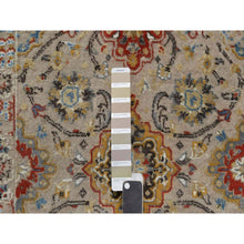 Load image into Gallery viewer, 2&#39;6&quot;x11&#39;10&quot; Desert Sand Brown, The Sunset Rosettes With Soft Colors, Hand Knotted, Wool And Pure Silk, Runner, Oriental Rug FWR547722