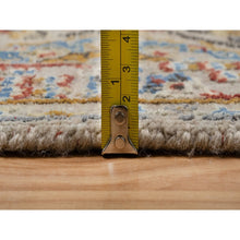 Load image into Gallery viewer, 2&#39;6&quot;x11&#39;10&quot; Desert Sand Brown, The Sunset Rosettes With Soft Colors, Hand Knotted, Wool And Pure Silk, Runner, Oriental Rug FWR547722